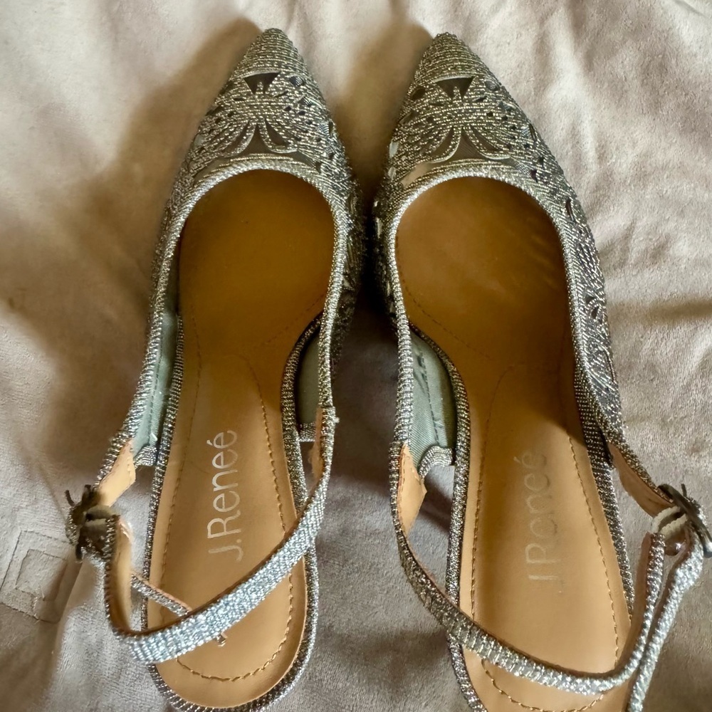 J.Renee Pewter Slingback Heels - Picture 4 of 8